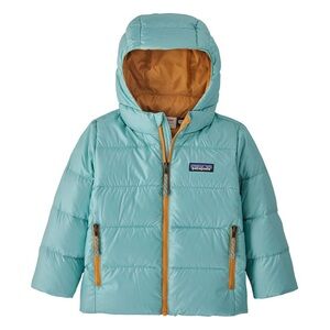 Patagonia Baby Hi-Loft Down Sweater Hooded Jacket, Skiff Blue, Size 3-6 Months